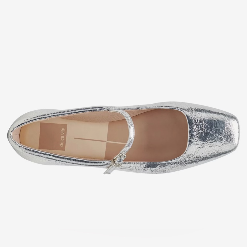 Dolce Vita Metallic Flats with Strap - Picture 3 of 6
